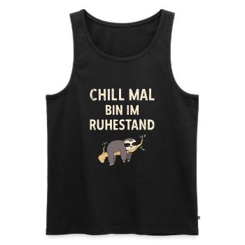 Pensionierung Chill Mal Bin Im Ruhestand Rente - Männer Premium Bio Tank Top - Schwarz - Vorne - Michal (187cm)