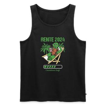 Rente 2024 Countdown Läuft Rente 2024 - Männer Premium Bio Tank Top - Schwarz - Vorne - AI Model Male 178 light (178cm)