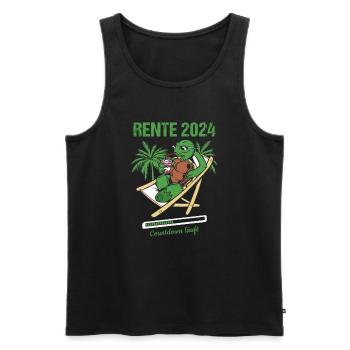 Rente 2024 Countdown Läuft Rente 2024 - Männer Premium Bio Tank Top - Schwarz - Vorne - AI Model Male 178 light (178cm)