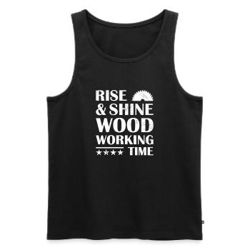 Carpenter Rise& Shine Woodworking Time Woodworking - Männer Premium Bio Tank Top - Schwarz - Vorne - AI Model Male 178 light (178cm)