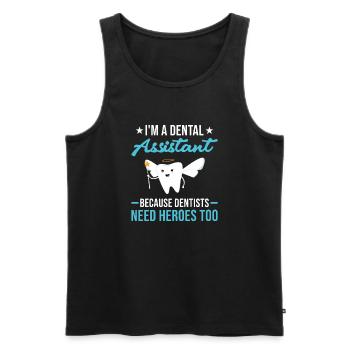 Hygienist Dentists Need Heroes To Dental Assistant - Männer Premium Bio Tank Top - Schwarz - Vorne - Michal (187cm)