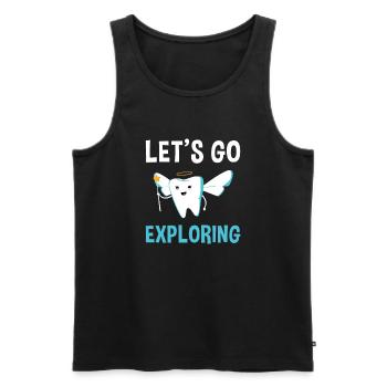 Hygienist Let's Go Exploring Dental Assistant - Männer Premium Bio Tank Top - Schwarz - Vorne - Michal (187cm)