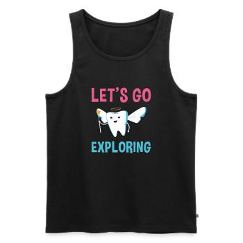 Hygienist Let's Go Exploring Dental Assistant - Männer Premium Bio Tank Top - Schwarz - Vorne - Michal (187cm)