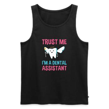 Hygienist Trust Me I'm A Dental Assistant - Men's Premium Organic Tank Top - black - Front - Michal (187cm)