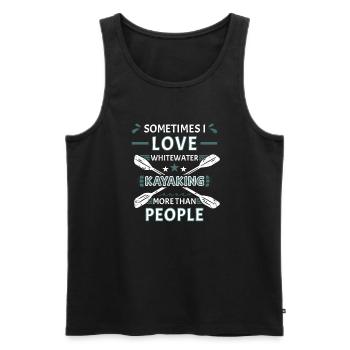 Parfois, Lov Whitewater kayak plus que les gens - Débardeur bio Premium Homme - noir - Devant - Michal (187cm)