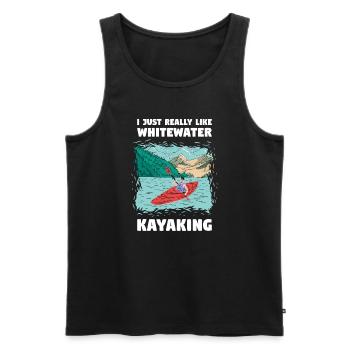 J’aime vraiment le kayak en eau vive - Débardeur bio Premium Homme - noir - Devant - Michal (187cm)