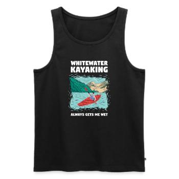 Whitewater Kayaking Always Gets Me Wet - Men's Premium Organic Tank Top - black - Front - Michal (187cm)