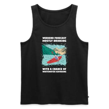 Weekend Forecast Drinking And Whitewater Kayaking - Männer Premium Bio Tank Top - Schwarz - Vorne - Michal (187cm)