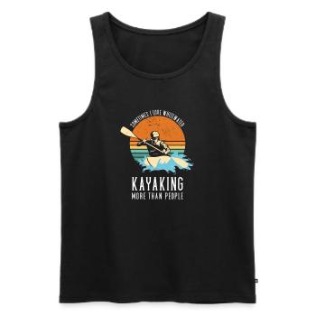 Parfois, Lov Whitewater kayak plus que les gens - Débardeur bio Premium Homme - noir - Devant - Michal (187cm)