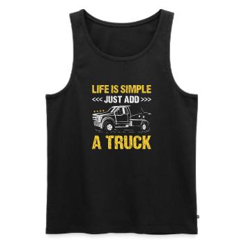 Life Is Simple Just Add A Truck Tow Truck Operator - Men's Premium Organic Tank Top - black - Front - AI Model Male 178 light (178cm)