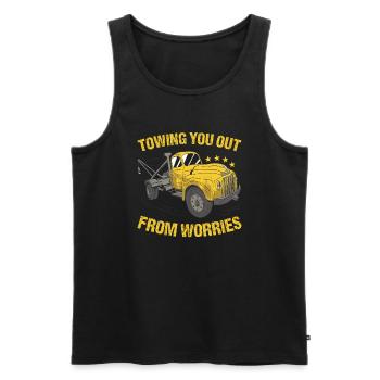 Towing You Out From Worries Tow Truck Operator - Männer Premium Bio Tank Top - Schwarz - Vorne - Michal (187cm)