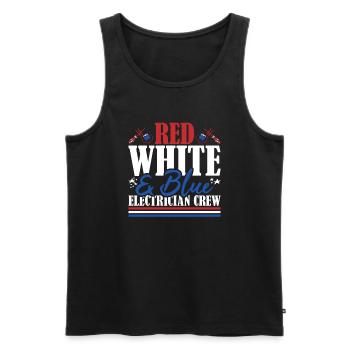 Veteran US Flag Red White & Blue Electrician Crew - Männer Premium Bio Tank Top - Schwarz - Vorne - Michal (187cm)