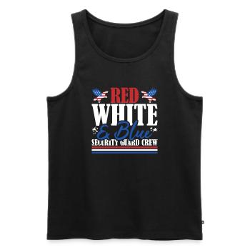 Veteran US Flag Red White & Blue Security Guard - Men's Premium Organic Tank Top - black - Front - AI Model Male 178 light (178cm)