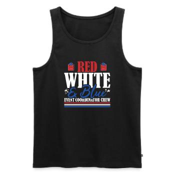 Veteran US Flag Red White & Blue Event Coordinator - Männer Premium Bio Tank Top - Schwarz - Vorne - AI Model Male 178 light (178cm)
