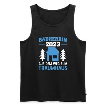 Auf Dem Weg Zum Traumhaus Bauleiterin 2023 - Männer Premium Bio Tank Top - Schwarz - Vorne - Michal (187cm)