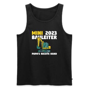 Bauherr 2023 Papa's Rechte Hand Bauleiter - Männer Premium Bio Tank Top - Schwarz - Vorne - Michal (187cm)