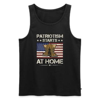 Le patriotisme américain commence à l’intérieur Vétéran de l’armée - Débardeur bio Premium Homme - noir - Devant - Michal (187cm)