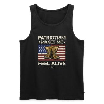 Le patriotisme américain me fait me sentir vivant vétéran - Débardeur bio Premium Homme - noir - Devant - Michal (187cm)