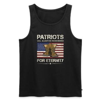 Patriots Will Always Be Remembered Army Veteran - Men's Premium Organic Tank Top - black - Front - Michal (187cm)