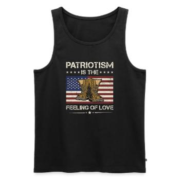 Le patriotisme américain est le vétéran du sentiment d’amour - Débardeur bio Premium Homme - noir - Devant - Michal (187cm)