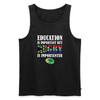 Mais le rugby est plus important Afrique du Sud Rugby - Débardeur bio Premium Homme - noir - Devant - Michal (187cm)