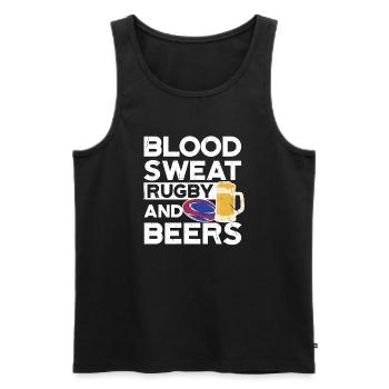 Blood Sweat And Beers France Rugby - Men's Premium Organic Tank Top - black - Front - AI Model Male 178 light (178cm)