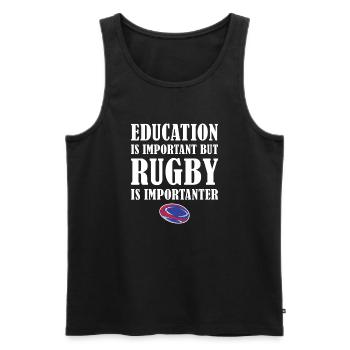 But Rugby Is Importanter France Rugby - Männer Premium Bio Tank Top - Schwarz - Vorne - Michal (187cm)