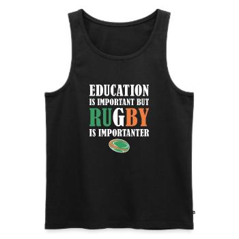 Mais le rugby est plus important Irlande Rugby - Débardeur bio Premium Homme - noir - Devant - Michal (187cm)