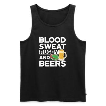 Blood Sweat Rugby And Beers Wales Rugby - Men's Premium Organic Tank Top - black - Front - AI Model Male 178 light (178cm)