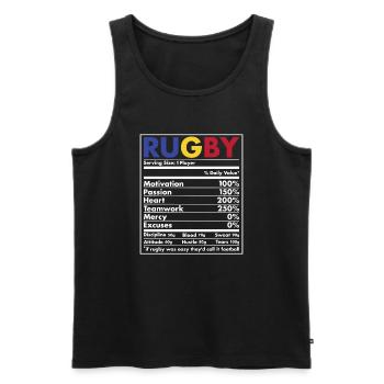 Nutrition Roumanie Rugby - Débardeur bio Premium Homme - noir - Devant - Michal (187cm)