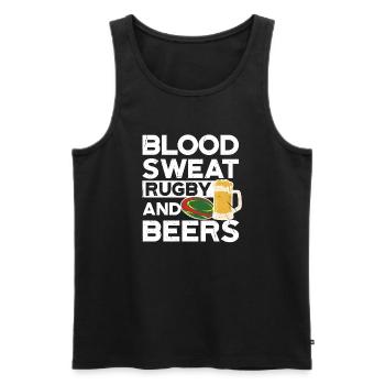 Blood Sweat Rugby et Bières Portugal Rugby - Débardeur bio Premium Homme - noir - Devant - Michal (187cm)