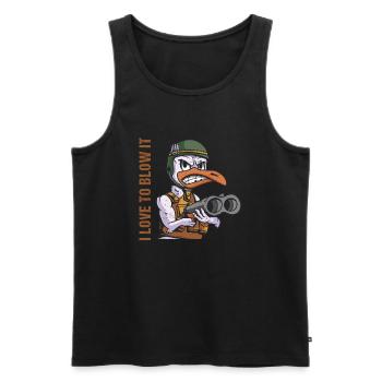 Geese Hunter I Love To Blow It Goose Hunting - Männer Premium Bio Tank Top - Schwarz - Vorne - Michal (187cm)