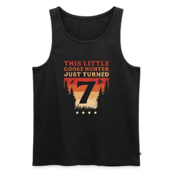 Hunter This Little Goose Hunter Just Turned 7 - Men's Premium Organic Tank Top - black - Front - Michal (187cm)