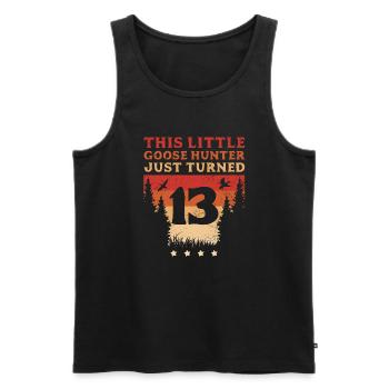 Hunter This Little Goose Hunter Just Turned 13 - Men's Premium Organic Tank Top - black - Front - Michal (187cm)