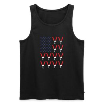 Sport Us Flag Cricket - Men's Premium Organic Tank Top - black - Front - Michal (187cm)