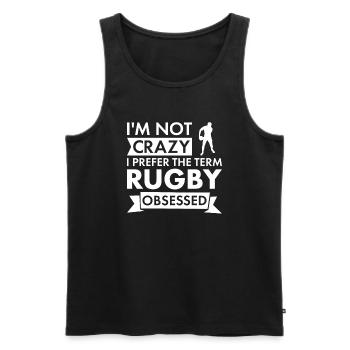 Sport Je ne suis pas fou de rugby - Débardeur bio Premium Homme - noir - Devant - Michal (187cm)