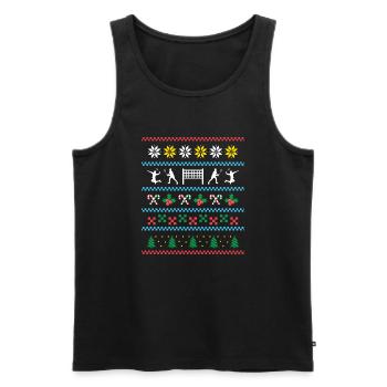 Sport X-Mas Christmas Badminton - Männer Premium Bio Tank Top - Schwarz - Vorne - Michal (187cm)