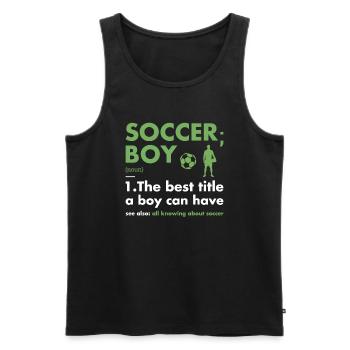 Sport Boy Definition Soccer - Männer Premium Bio Tank Top - Schwarz - Vorne - Michal (187cm)