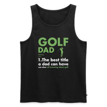 Sport Dad Definition Golf - Männer Premium Bio Tank Top - Schwarz - Vorne - Michal (187cm)