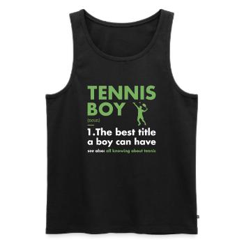 Sport Boy Definition Tennis - Männer Premium Bio Tank Top - Schwarz - Vorne - Michal (187cm)