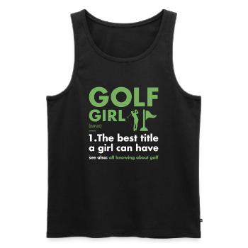 Sport Girl Définition Golf - Débardeur bio Premium Homme - noir - Devant - AI Model Male 178 light (178cm)