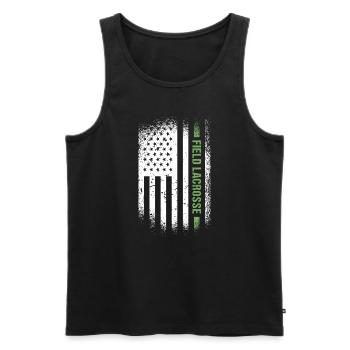 Sport Us Flag Field Lacrosse - Débardeur bio Premium Homme - noir - Devant - AI Model Male 178 light (178cm)