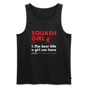 Sport Girl Definition Squash - Männer Premium Bio Tank Top - Schwarz - Vorne - AI Model Male 178 light (178cm)
