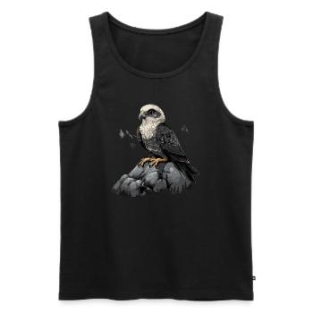 Oiseau faucon Oiseau de proie - Débardeur bio Premium Homme - noir - Devant - AI Model Male 178 light (178cm)