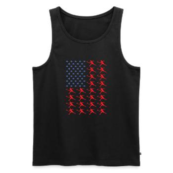 Sport Us Flag Racquetball - Débardeur bio Premium Homme - noir - Devant - Michal (187cm)