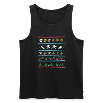 Sport X-Mas Christmas Racquetball - Männer Premium Bio Tank Top - Schwarz - Vorne - Michal (187cm)