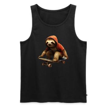 Paresseux de patinage en sweat à capuche orange grunge - Débardeur bio Premium Homme - noir - Devant - Michal (187cm)