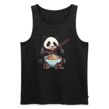 Panda Ramen: Noodle Chaos - Men's Premium Organic Tank Top - black - Front - AI Model Male 178 light (178cm)