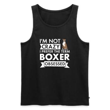 I Prefer The Term Boxer Obsessed - Männer Premium Bio Tank Top - Schwarz - Vorne - AI Model Male 178 light (178cm)