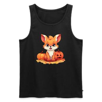Halloween Autumn: Foxes in the Foliage - Men's Premium Organic Tank Top - black - Front - AI Model Male 178 light (178cm)